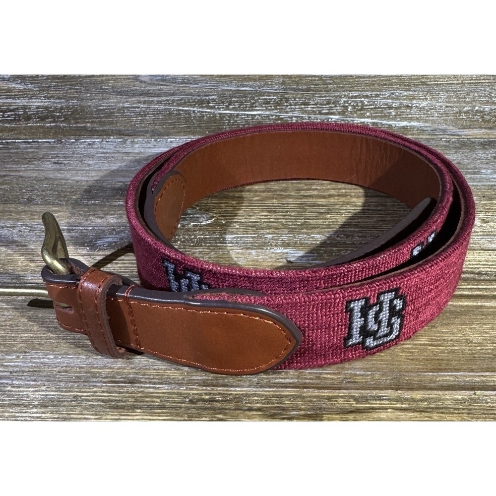 Smathers & Branson Hampden-Sydney College Needlepoint Belt Men's Size 38